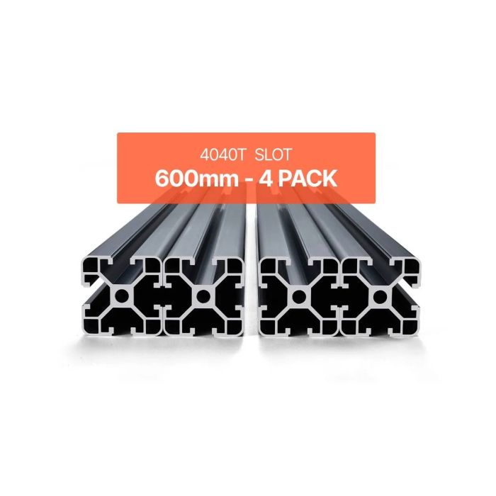 4 szt. 23,6-calowych profili aluminiowych w kształcie litery T 4040, czarnych, anodowanych, do CNC i drukarek 3D