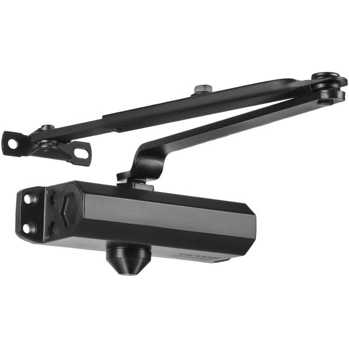 Automatic hydraulic door closer, 68 kg, black, cast aluminum