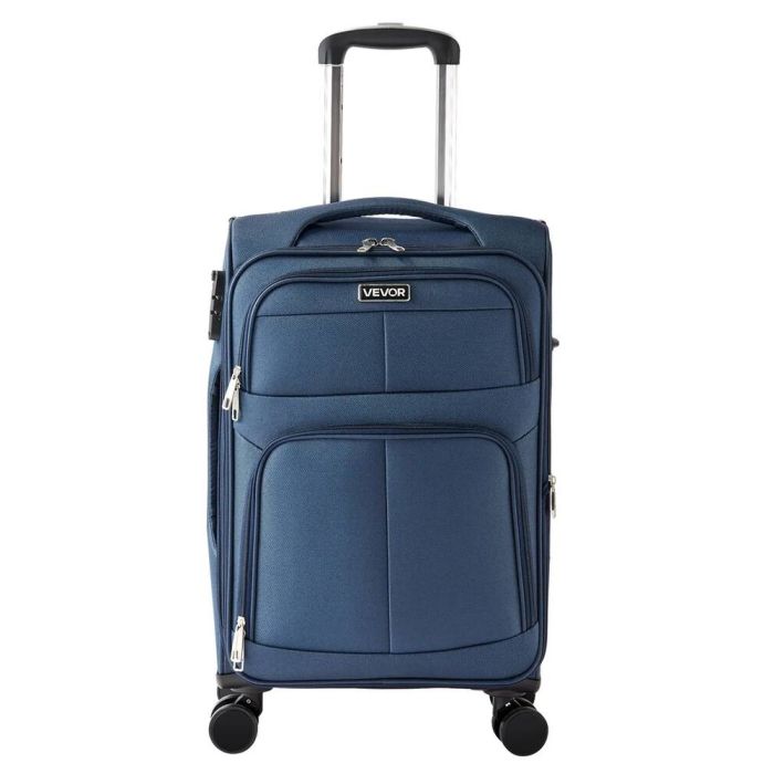 Soft Expandable 20 Inch Carry-On Suitcase, Blue, TSA Lock