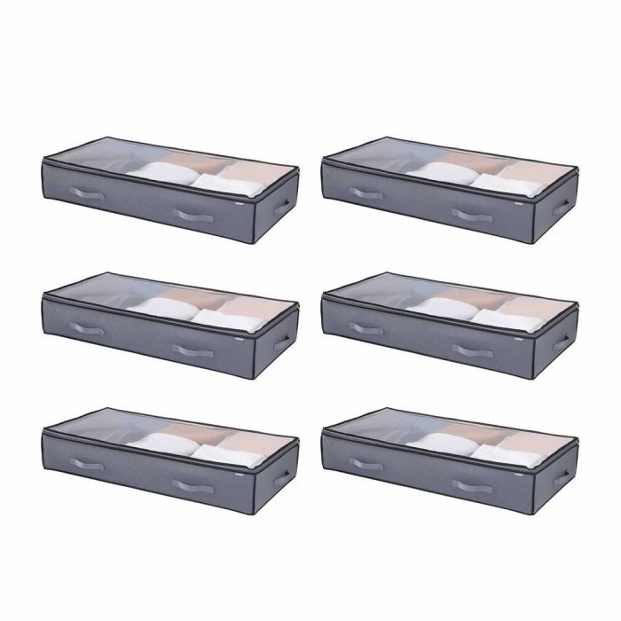 Under-bed clothing and shoe storage boxes, 996x500x180 mm, 90 L, 6 pcs.