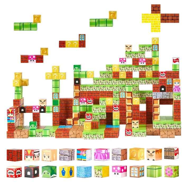 Magnetic building blocks set 100 pcs. – STEM montessori toy for children 3+ years old