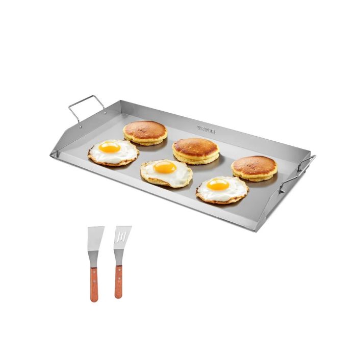 Prostokątna patelnia ze stali nierdzewnej, 32x16 cali, do grilla gazowego i teppanyaki