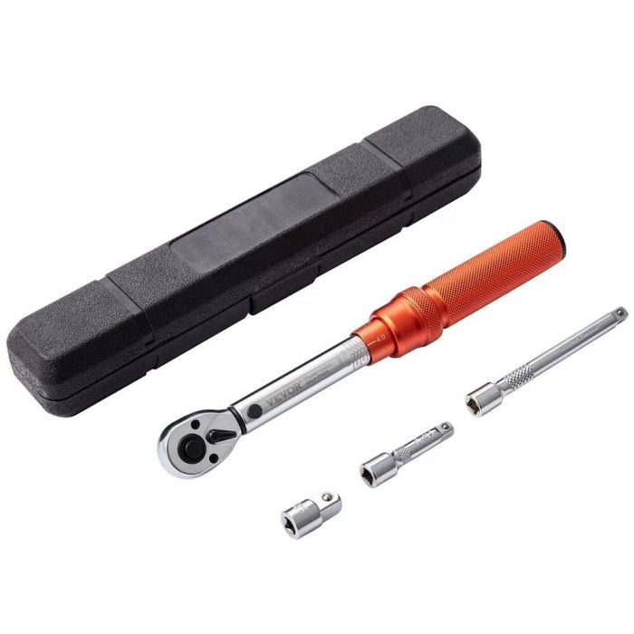 Zestaw kluczy dynamometrycznych 3-23 Nm, regulowany, z adapterami