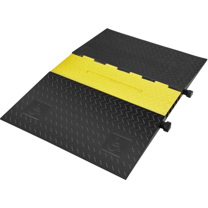 Rubber cable protection ramp 114.5x80x5 cm, 5 channels, 10 t capacity, wire cover