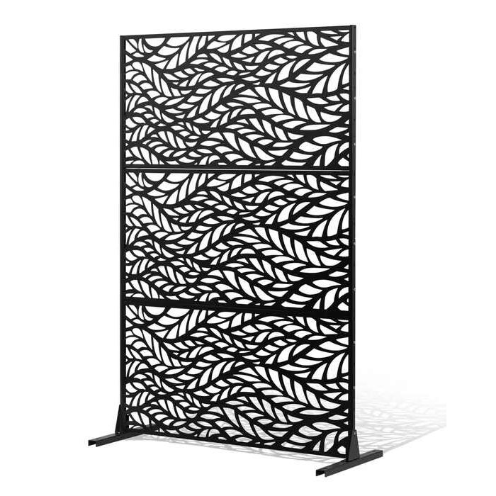 Metal Privacy Screen, 47x72 inches, black, for outdoor and indoor use