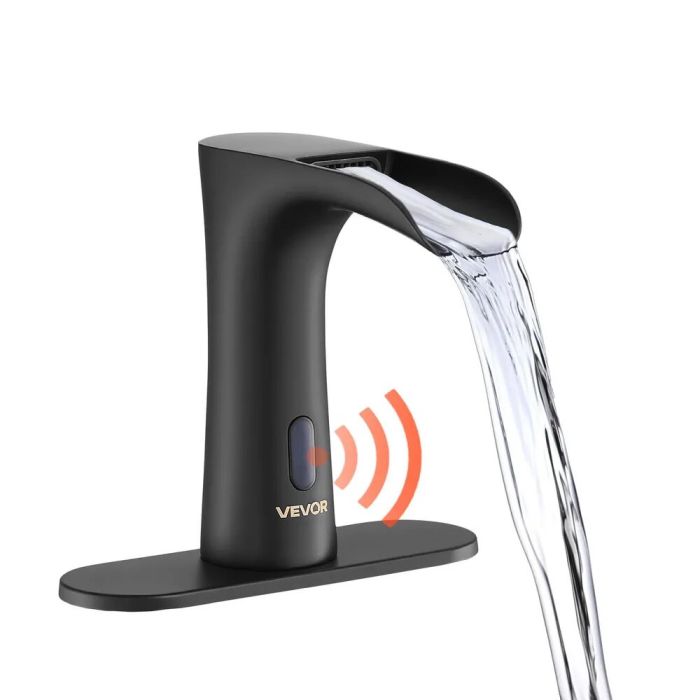 Touchless bathroom sink faucet, automatic motion sensor, matte black