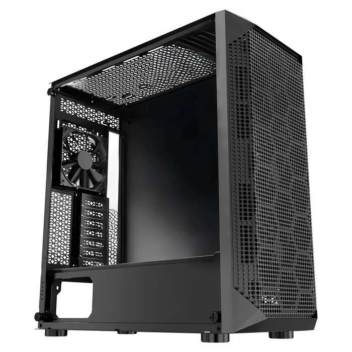 Obudowa do komputera gamingowego, średnia wieża, panel ze szkła hartowanego, filtr przeciwkurzowy, 4 wentylatory 120 mm, ATX/M-ATX/ITX