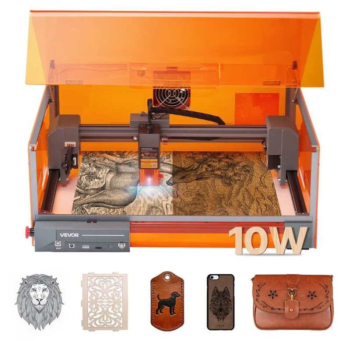 Maszyna do grawerowania i cięcia laserowego, 10 W, 300x300 mm, klasa 1