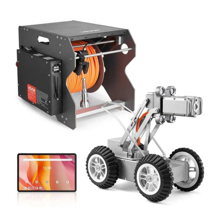 Sewer inspection crawler robot with 2 MP camera, 120 m detection, IP68