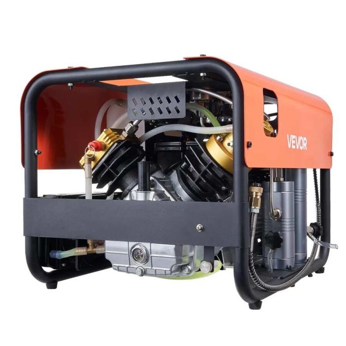 Kompresor powietrza PCP dwucylindrowy 4500PSI z chłodzeniem do paintballa i nurkowania