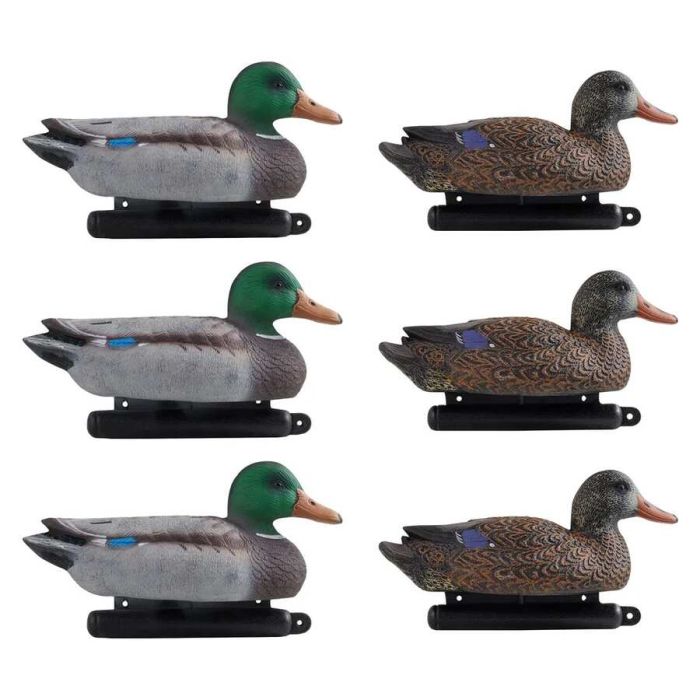 Realistic plastic floating duck hunting decoys, 6 pcs.