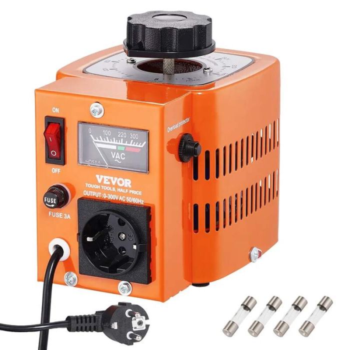 Automatyczny transformator napięcia prądu przemiennego 500 VA, wejście 230 V, wyjście 0-300 V
