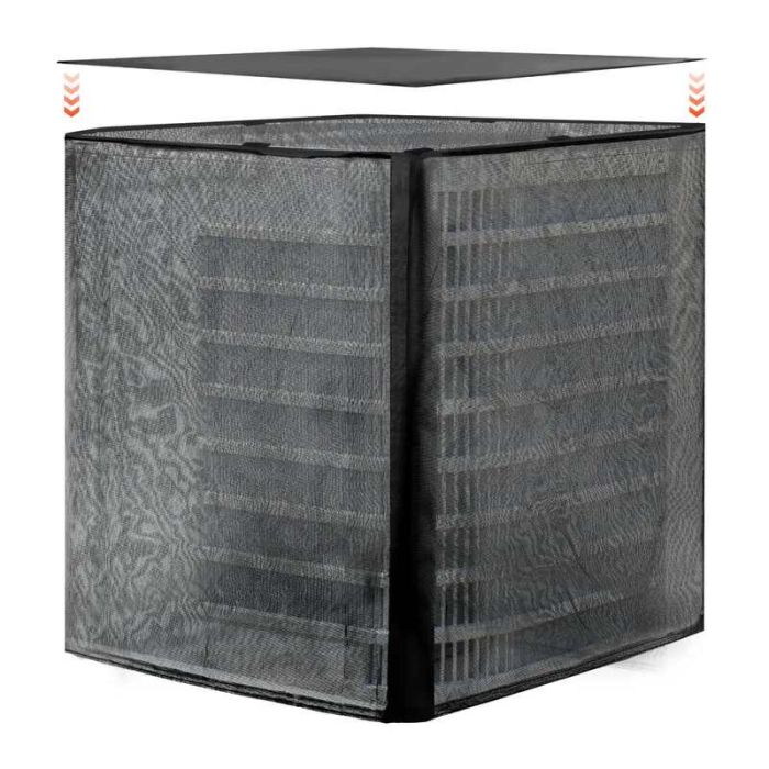 Uniwersalna czarna dwuwarstwowa osłona klimatyzatora, 711x711x812 mm