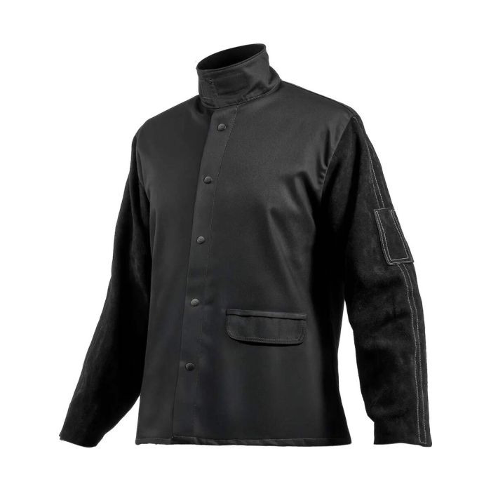 Fireproof welding jacket, size M, cowhide sleeves
