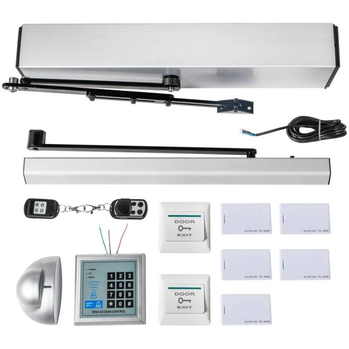 Elektryczny automatyczny otwieracz drzwi, 10 kg, 110-240 V, 50 W, 120° aluminium