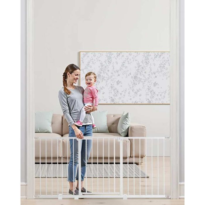 Child and dog gate, adjustable width, white, 30 cm high