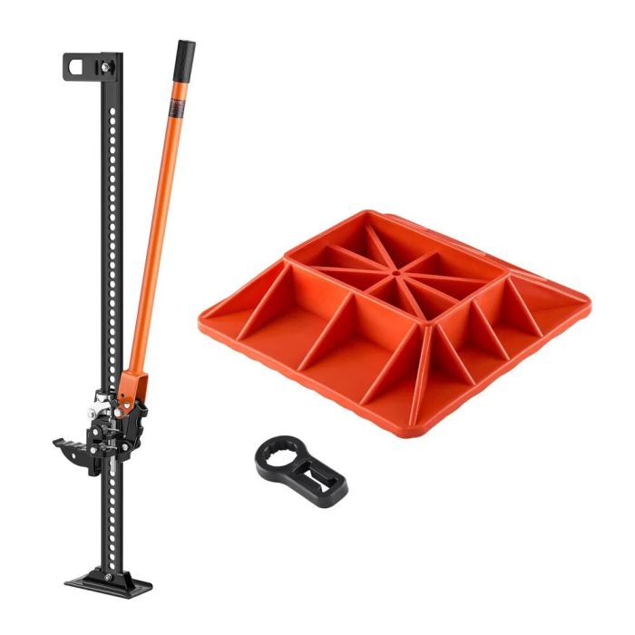 Podnośnik rolniczy z grzechotką i podstawą, 3,18 t, wysokość podnoszenia 122 cm