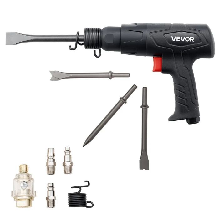Pneumatic hammer with 70 mm stroke and 4 chisel set, 2500-2700 blows/min
