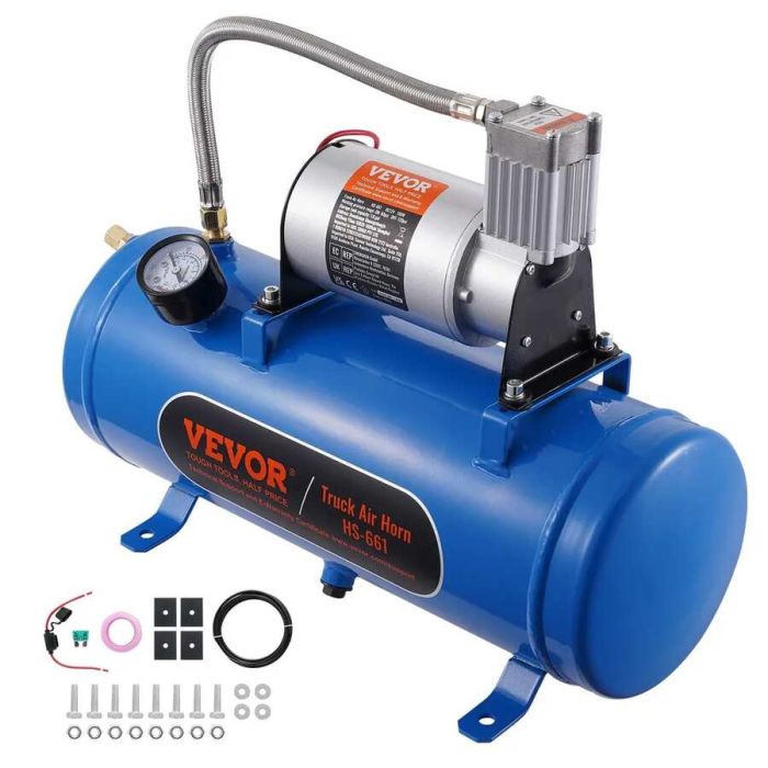 Kompresor powietrza 12 V, pojemność 6 l, 120 PSI, do sygnalizacji pociągów i opon