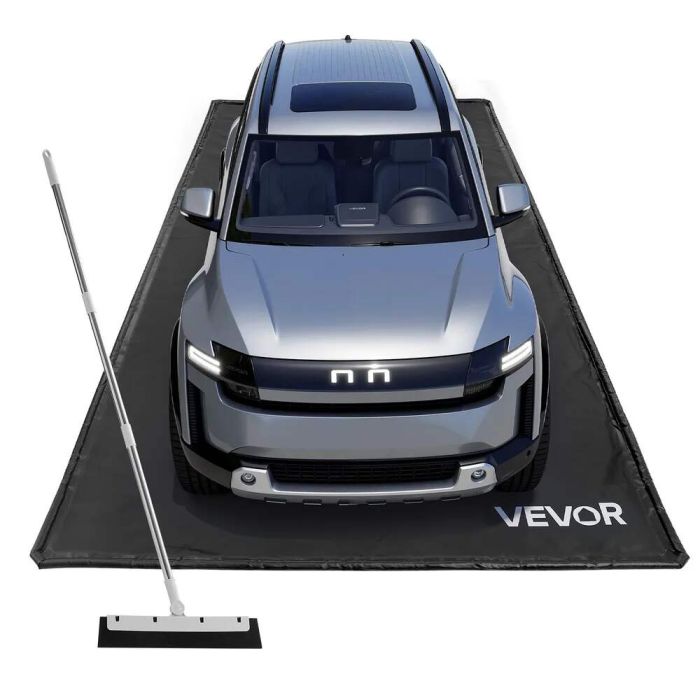 Protective non-slip PVC garage floor mat 2.4x4.9 m, black