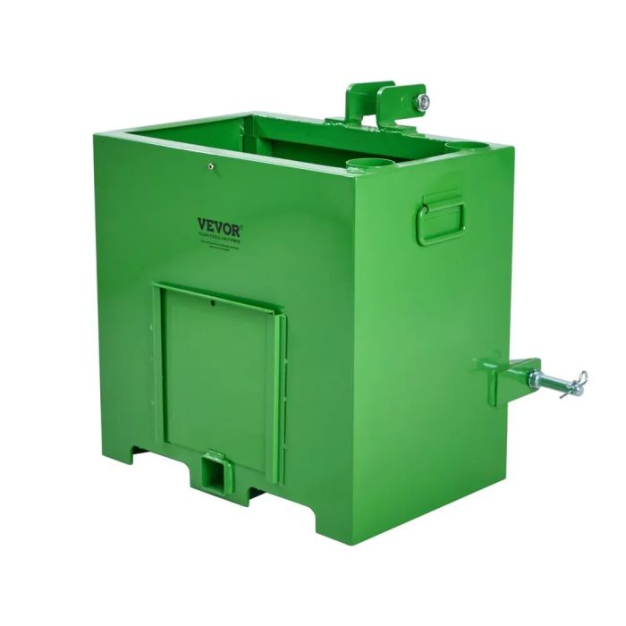Three-point ballast box 5 cubic feet, 800 pounds, green, steel, for category 1 tractor