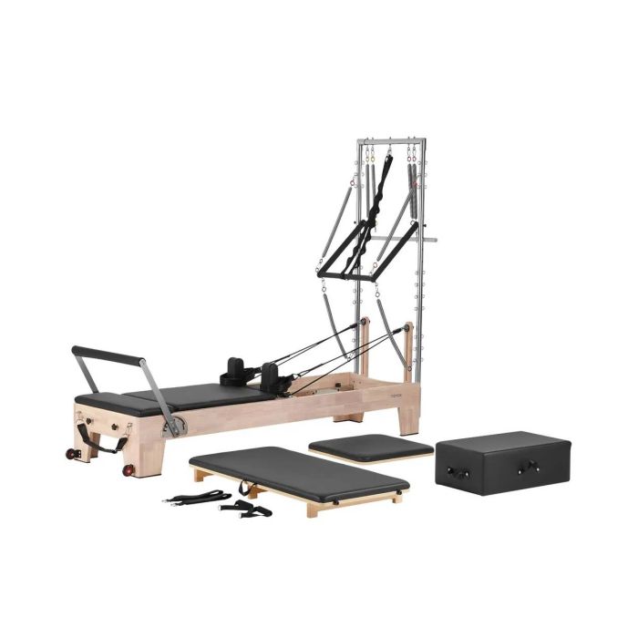 Drewniany reformer Pilates do ćwiczeń w domu, podwójny opór, do 180 kg