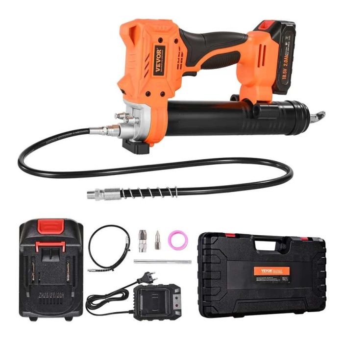 Bezprzewodowa elektryczna smarownica, 20 V, 8000 PSI, z akumulatorem i wężem