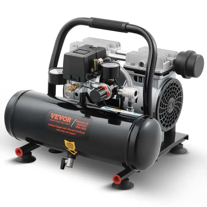 Kompresor powietrza, zbiornik stalowy 1 galon, 1 KM, 120 PSI, przenośny, cichy