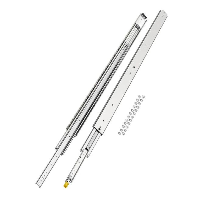Para prowadnic do szuflad o pełnym wysuwie, 16-60 cm, z blokadą, nośność 500 funtów.