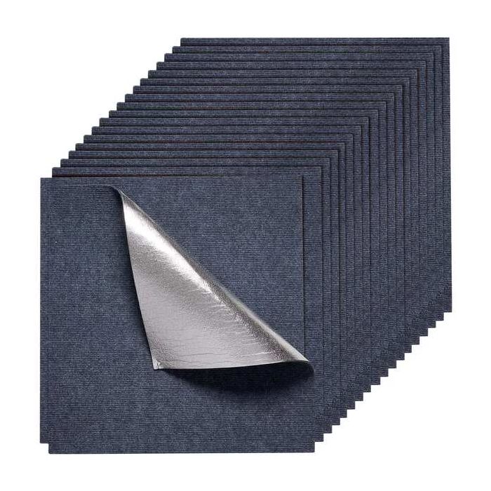Płytki dywanowe samoprzylepne 610x610 mm, 15 szt., szare, miękkie, komercyjne