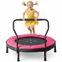 Mini trampolina 102x77cm, różowo-czarna