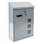Skrzynka na listy z 3 przegrodami 40x25x10cm, kolor srebrny