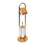 Toilet paper holder with toilet brush 80x22cm., light brown/silver color