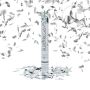 Confetti cannon 40x5x5cm., silver color