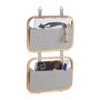 Hanging organizer with 2 compartments 62x38x1.5cm., gray/light brown