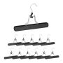 Trouser hangers 12pcs, black/silver