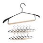 Clothes hangers 12pcs, black/light brown