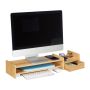 Podstawka pod monitor z przegródkami 12x70x19cm, jasnobrązowa