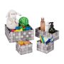 Set of 4 baskets, grey