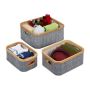 Set of 3 baskets, grey/beige