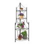 Folding corner shelf for plants with 6 shelves 106x31x31cm., black