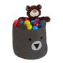 Foldable bag 38x34cm., gray/black/white