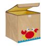 Folding box with lid 33x33x33cm., beige/yellow/orange color