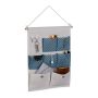 Hanging organizer 60x39x2cm., blue/cream/light brown