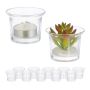 Set of 12 transparent candlesticks 4.5x6cm.