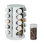 Spice rack with 20 clear glasses 33.5x19cm., white/gold color