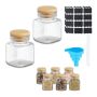 Set of 8 transparent spice jars 7.5x5x5cm., light brown color