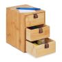 Organizer na przybory do pisania z 3 przegródkami 21x15x20 cm, jasnobrązowy