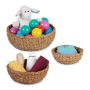 Set of 3 baskets, light brown