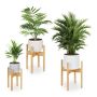 Set of 3 flower stands, light brown